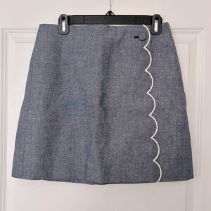 J. Crew Chambray Skirt w/ Scallop Detail